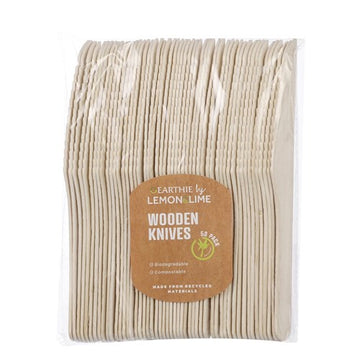 Eco Biodegradable Material Wooden Knives - 16.5cm(50 Pack)